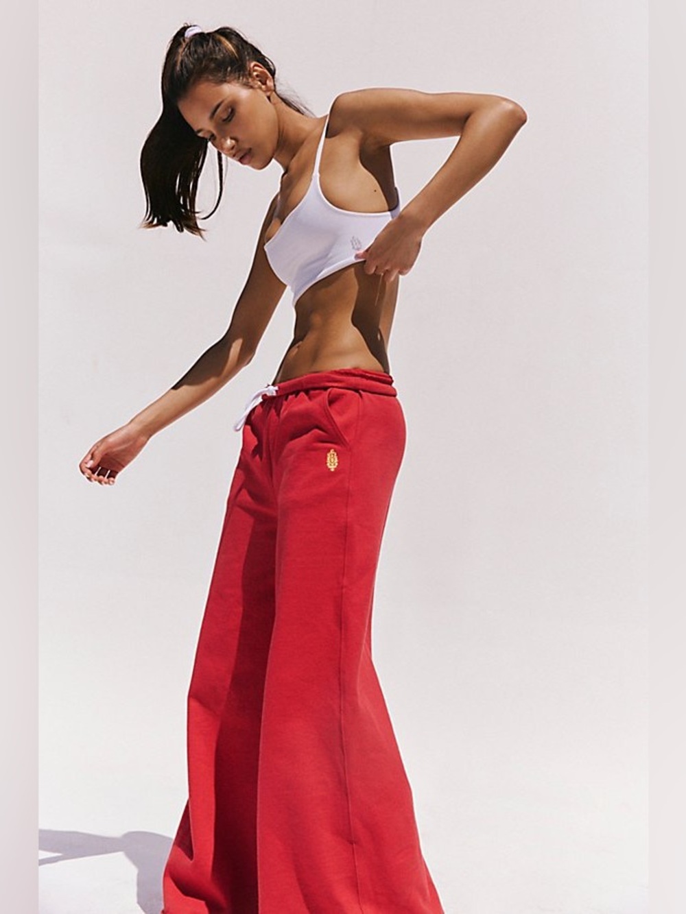 NWT Free People FP Movement For the Win Wide Leg Pants Sporty Loungewear Large - Picture 2 of 12